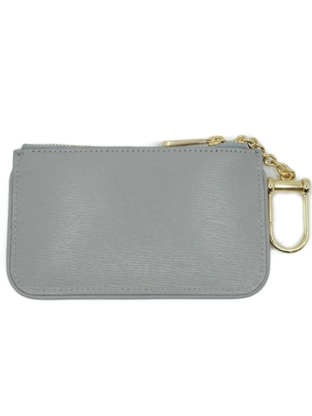 Gucci Coin Case Key Gray Gold Leather Logo Key